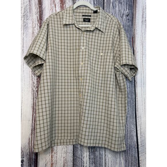 Mens Haggar Button Down Short Sleeve Dress Shirt XXL - Picture 1 of 3